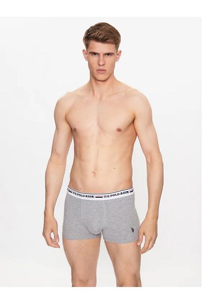U.S. Polo Assn. Ανδρικά 3-Πάκετο Λικραρισμένα Βαμβακερά Boxer - Σκούρο Μπλε, Κόκκινο & Γκρι Μελανζé