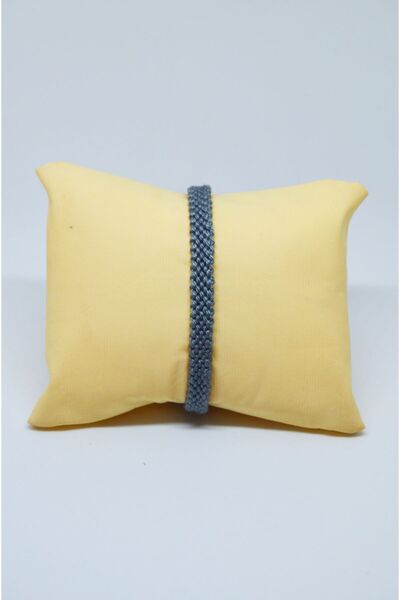 Bidüğüm Unisex Koyu Gri Dokuma Arkadaş Bilekliği - El Emeği, Ayarlanabilir Bo...