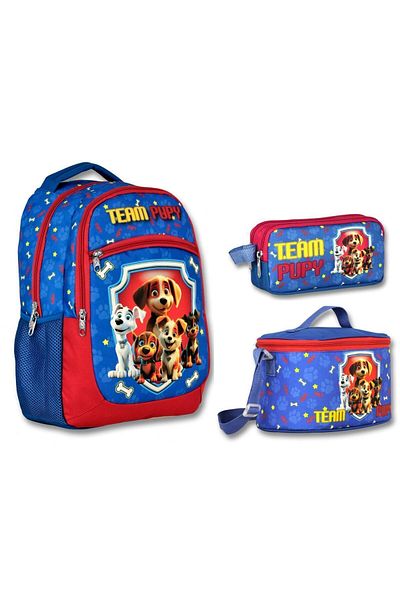 ÜMİT ÇANTA Blue/Red Triple Primary School Bag for Boy - Umit Bag Cennec Team Pupy