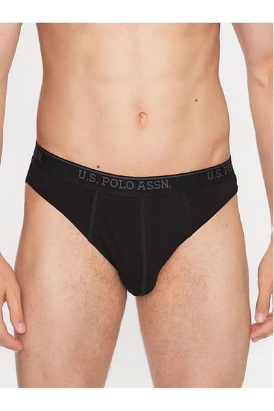U.S. Polo Assn. Men's Oversize Large Size 3-Piece 100% Cotton Black Slip Panties