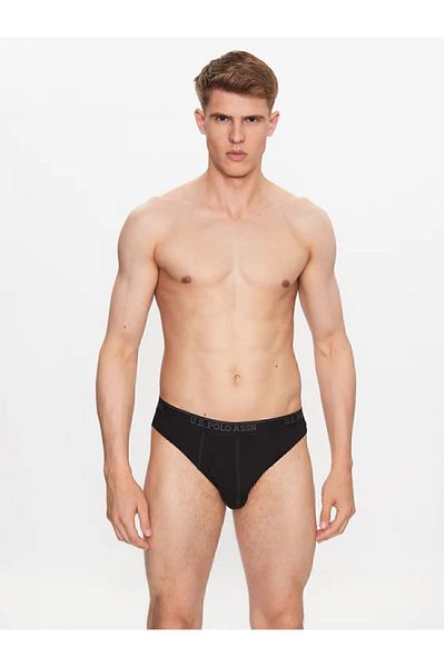 U.S. Polo Assn. Men's Oversize Large Size 3-Piece 100% Cotton Black Slip Panties
