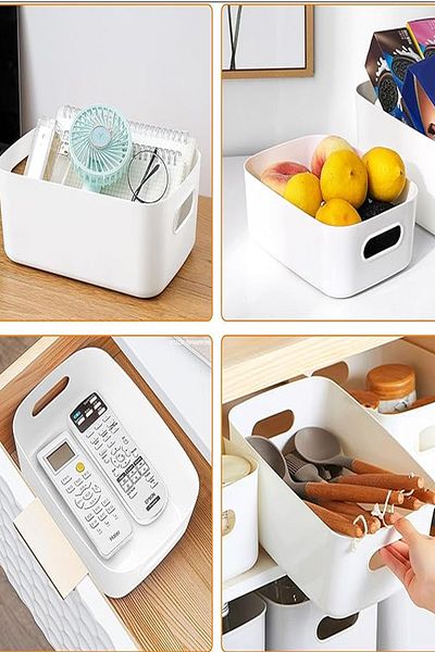Alacarte 6 Pieces White 3.5 Liter - In-cabinet, Refrigerator and Bathroom Organizer Basket