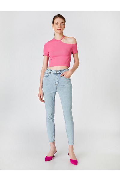 Koton Röhrenjeans mit schmaler Passform und hoher Taille – Carmen Jean