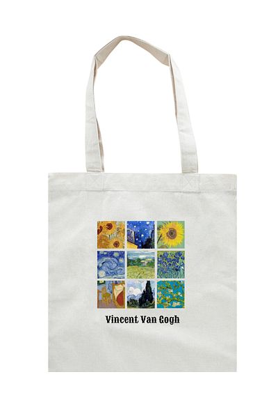 Saiza Van Gogh Art Collage Patterned Cloth Bag
