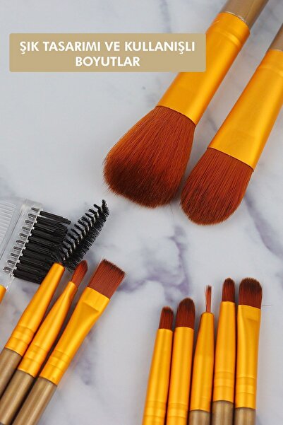 MUJGAN 12'li Metal Kutulu Makyaj Fırça Seti