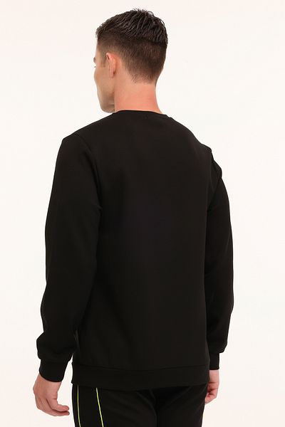 Lotto M-Cielo C Neck Swt 4Pr Black Men's Sweatshirt