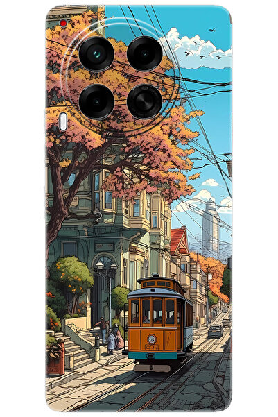 Camon Tecno 30 5G (CL7) Uyumlu Kılıf Desen Baskılı Silikon Tramvay STK:645 CP...