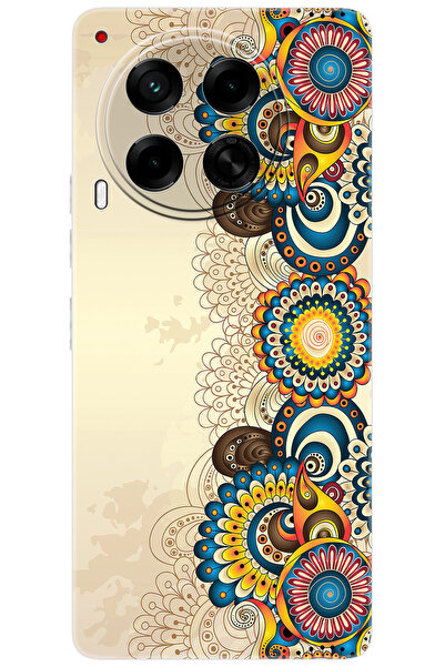 Camon Tecno 30 5G (CL7) Uyumlu Kılıf Desen Baskılı Silikon Dekoratif Çiçek Ta...