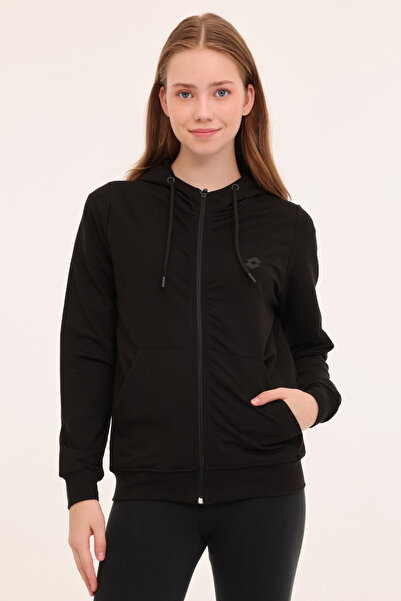 Lotto W-GRIS FZ HOODIE 4PR Siyah Kadın Eşofman Üstü