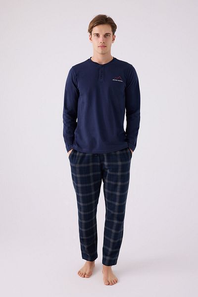 Arnetta Ανδρικό μακρυμάνικο κοστούμι πιτζάμες Navy Blue