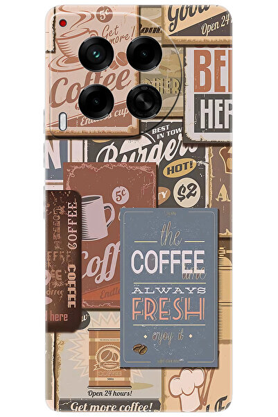 Camon Tecno 30 4g (CL6) Uyumlu Kılıf Desen Baskılı Silikon Kahveci Tabelaları Stk:1013 Cp-h7boajv