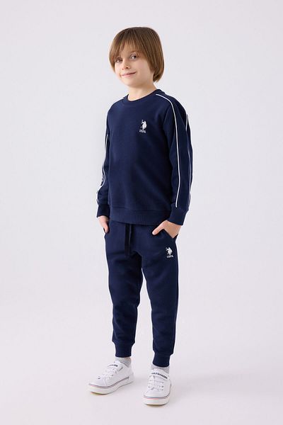 U.S. Polo Assn. Boy's Polo Tracksuit Set Us1937 - Navy Cream