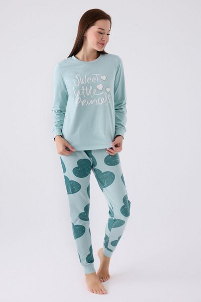 Rolypoly Set de pijamale de damă albastru cu mânecă lungă