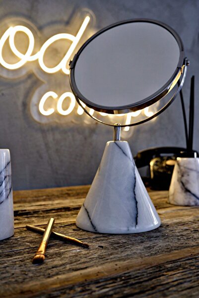 Voodo Concept Leylak Mermer Tabanlı Büyüteçli Makyaj Aynası