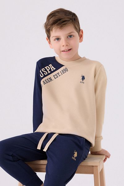 U.S. Polo Assn. Σετ φόρμας κρέμας για αγόρι