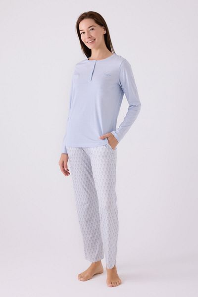Pierre Cardin Set de pijamale albastru cu mânecă lungă pentru femei