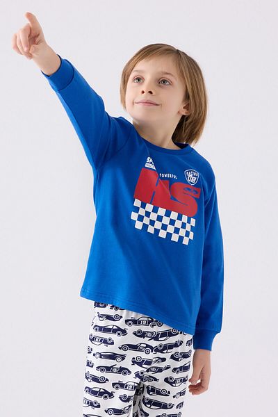 Rolypoly Costum de pijama albastru cu maneca lunga pentru baietel