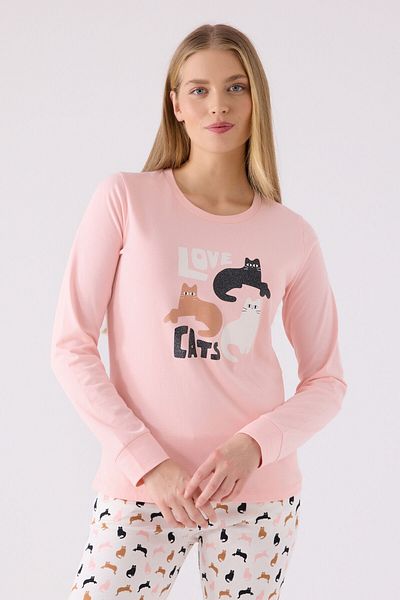 Arnetta Women's Pink Long Sleeve Pajama Set
