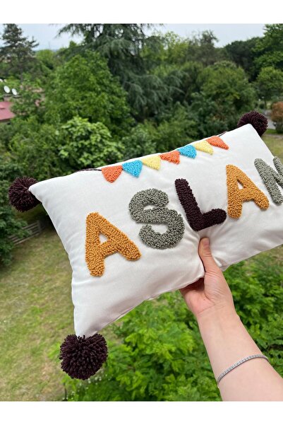 punch passion Bebek takı yastığı, punch nakışlı (30x50 - Sadece Kılıf) isme ö...