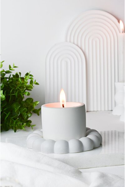 LALEZEN HOME Boncuk Stantlı Kokulu Beton Mum