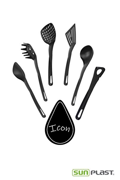 Sunplast ICON Luxury Quality Anti-Scratch Non-Stick BPA Free Plastic ICON Series Service and Presentation Set - 6 Pieces