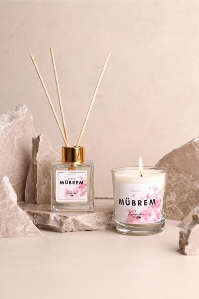 LALEZEN HOME Mübrem Oda kokusu 50ml + Mübrem Bardak Mum set