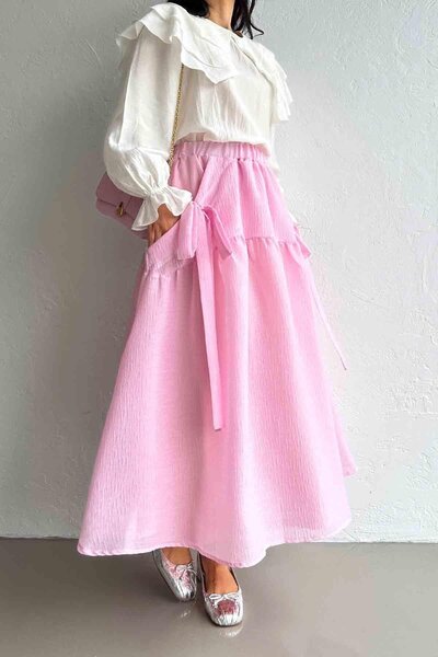 Moca تنورة بيلا باللون الوردي