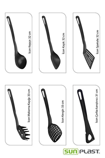 Sunplast ICON Luxury Quality Anti-Scratch Non-Stick BPA Free Plastic ICON Series Service and Presentation Set - 6 Pieces
