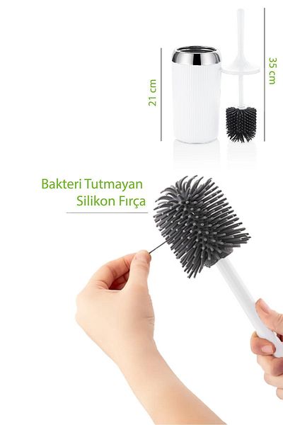 Sunplast Antibacterial Silicone Toilet Brush - Toilet and Toilet Bowl Cleaning Brush - Soft Toilet Brush