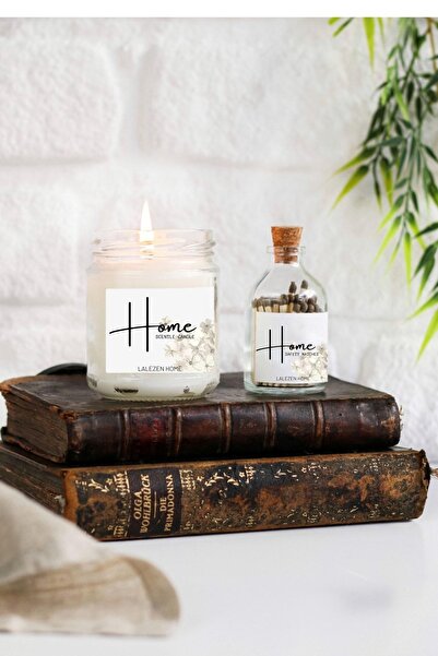 LALEZEN HOME Home Etiketli Kokulu Mum Ve Kibrit Set