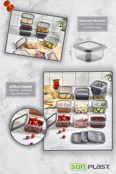 Sunplast 10-Piece ROYAL Breakfast Set - Food Food Picnic Storage Container with Leakproof Silicone Lid Breakfast Set
