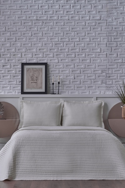 Doqu Home Otto Yatak Örtüsü Tek Kişilik - Ekru