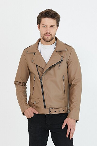 Mero Life Чоловічий бачення новий сезон хрест на блискавці ремінь шкіряна куртка пальто