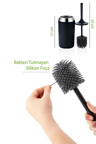Sunplast Antibacterial Silicone Toilet Brush - Toilet and Toilet Bowl Cleaning Brush - Soft Toilet Brush