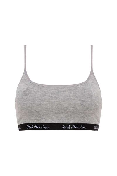 U.S. Polo Assn. Gray Melange Women's Bustier Slip Set - 68000