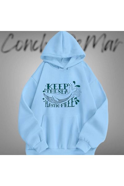 Vordevia Φούτερ Oversize Waiting for the Seas - Keep The Sea Printed