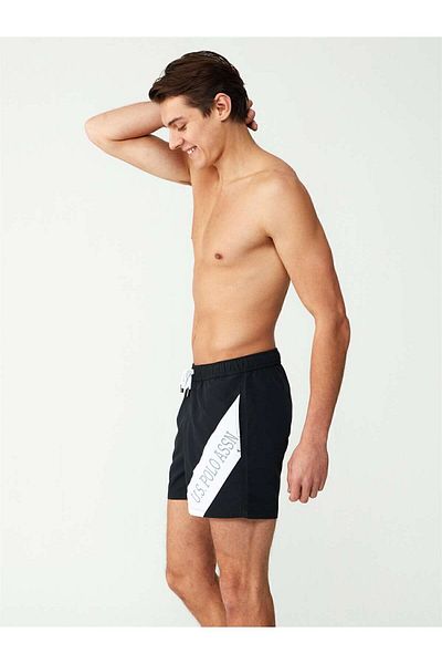 U.S. Polo Assn. Ανδρικό μαύρο μεσαίο μαγιό - 23001