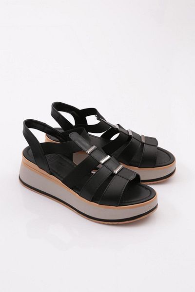 DGN Sandale de damă cu dungi negre - 3310253