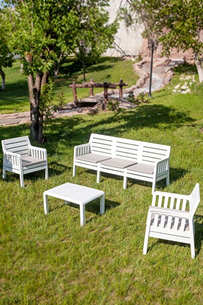 Modalife Lara 3 1 1 S Bahçe Takımı Beyaz