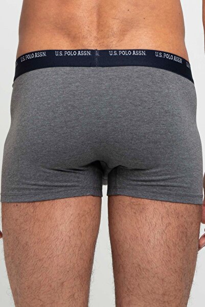 U.S. Polo Assn. Чоловічі сірі меланжеві темно-сині труси-боксери 2 шт 80350