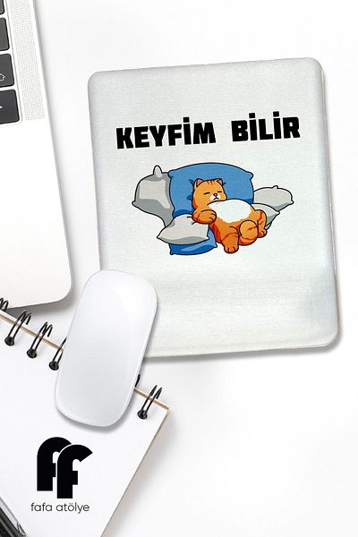 fafaatölye Mouse Pad with Wrist Support - My Enjoyment Knows