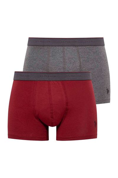 U.S. Polo Assn. Men's Claret Red - Anthracite Melange 2-Piece Boxer 80354