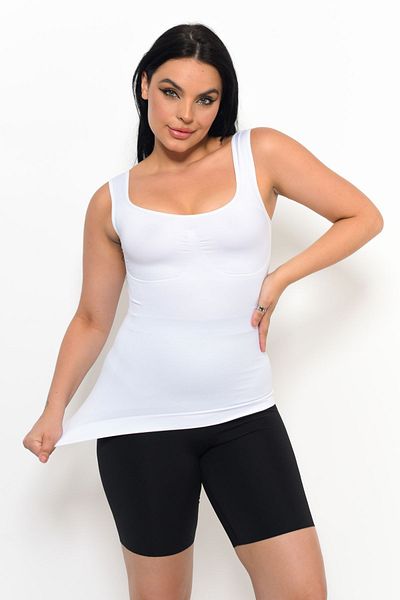 SAUNA SUIT White Premium Women'S corSet Tank - cheSt, Belly, WaiSt LiftinG, FirminG, SeamleSS Silky Knitted