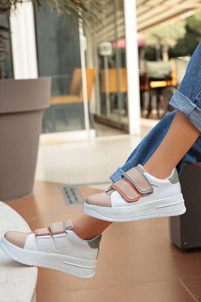 DİVANYA Pantofi de mers pentru femei cu talpă înaltă cu velcro model Mupa colorați