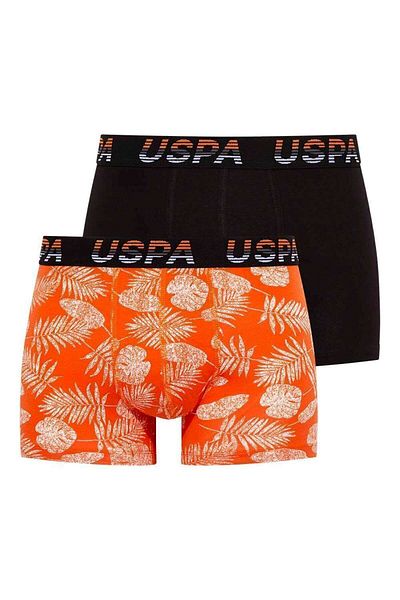 U.S. Polo Assn. Μαύρο και πορτοκαλί ανδρικό μπόξερ 80212ınt - Πακέτο των 2