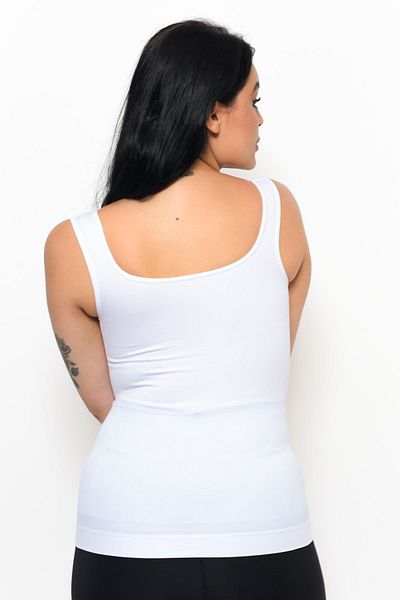 SAUNA SUIT White Premium Women'S corSet Tank - cheSt, Belly, WaiSt LiftinG, FirminG, SeamleSS Silky Knitted