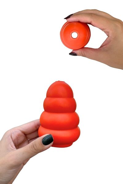 Havhav Kauçuk Köpek Isırma Topu Turuncu Renkli Ödül Maması Saklanabilen Köpek Oyuncağı Toksik Madde Içermez