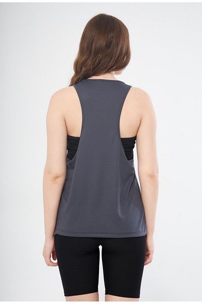 Moda Işık Sports Tank Anthracite Color Winter Printed