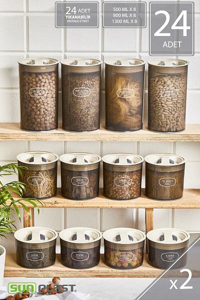 Sunplast 24-Piece Storage Container Set - Leak-Proof Ergonomic Lockable Lid - Anthracite Food Container
