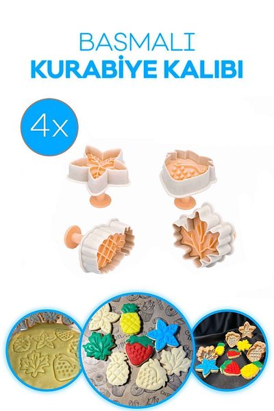 Sunplast Spring Themed Fruit and Leaf Cookie Mold Cookies - 4-Piece Pressed Sugar Dough Cutter